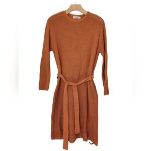 Aura Sweater Midi Dress Burt Rust Brown size Med